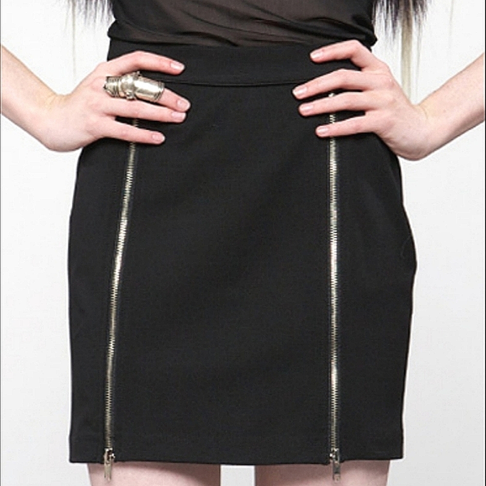 Guess Double Zipper Pencil Skirt